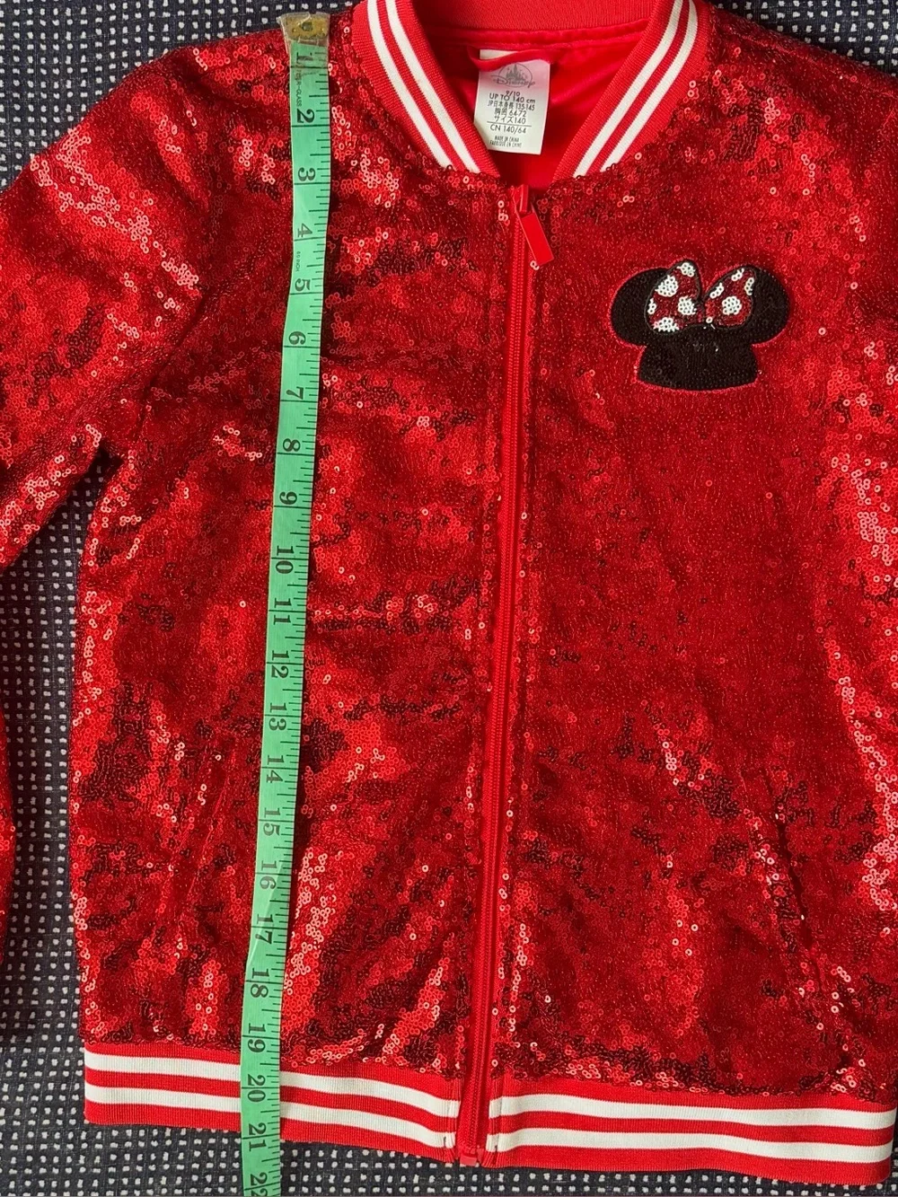 Disney Authentic Minnie Mouse Red Sequin Youth Bomber Jacket